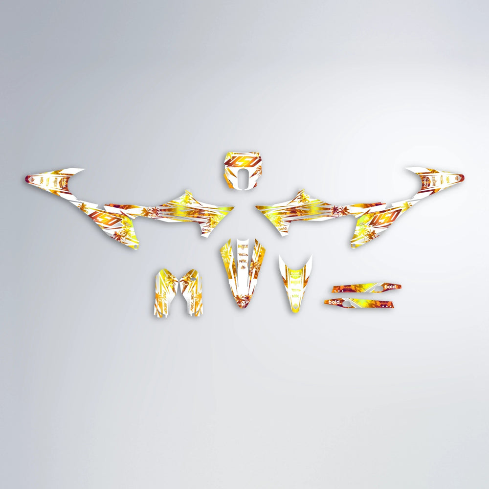 ROZALIN Stark Varg SM graphics kit parts layout in Orange & Yellow