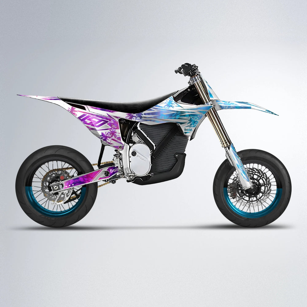ROZALIN Stark Varg SM supermoto graphics kit in Pink & Light Blue