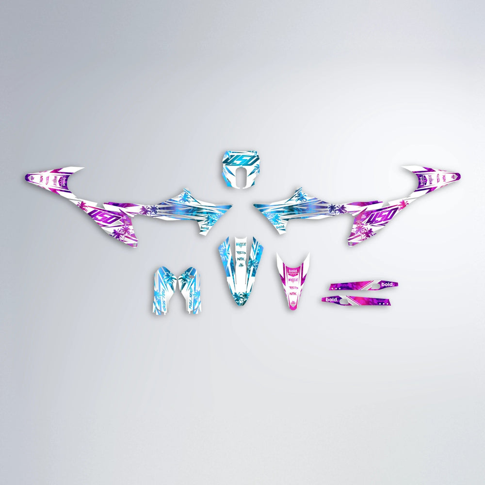ROZALIN Stark Varg SM graphics kit parts layout in Pink & Light Blue