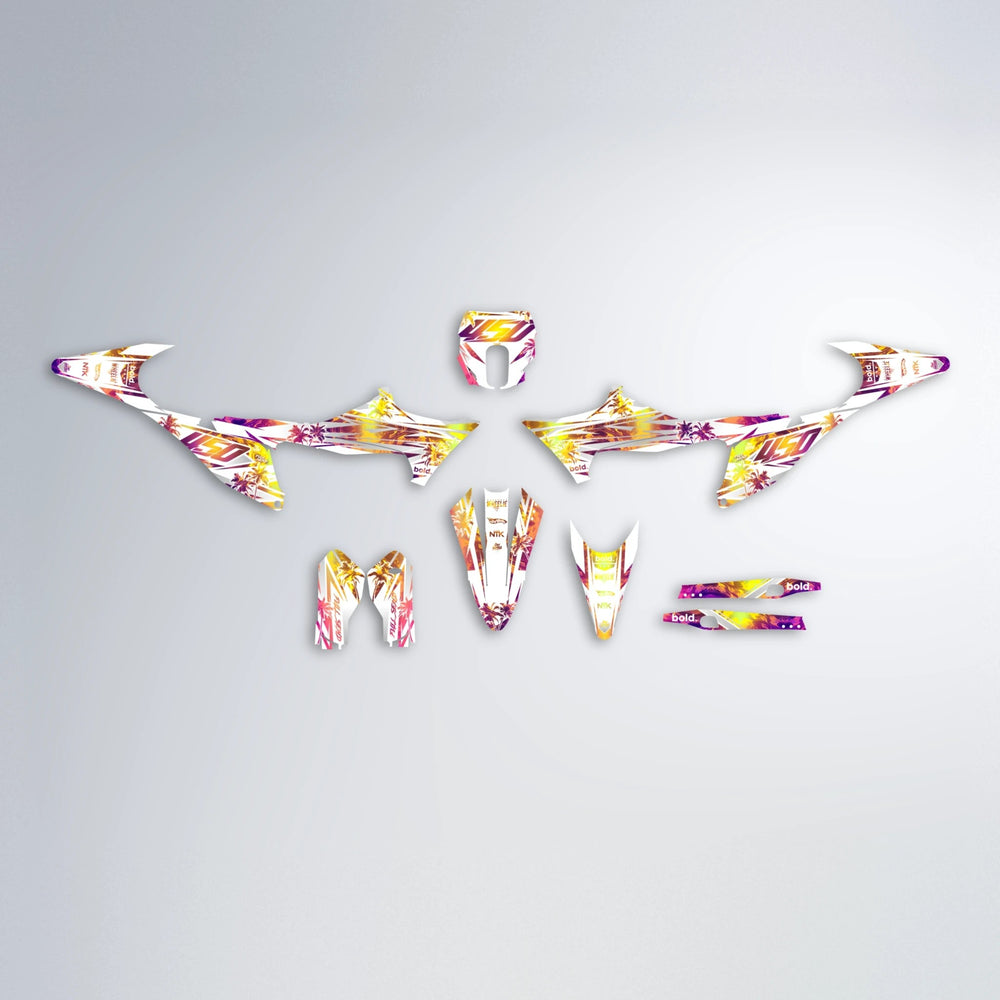 ROZALIN Stark Varg SM graphics kit parts layout in Pink & Yellow