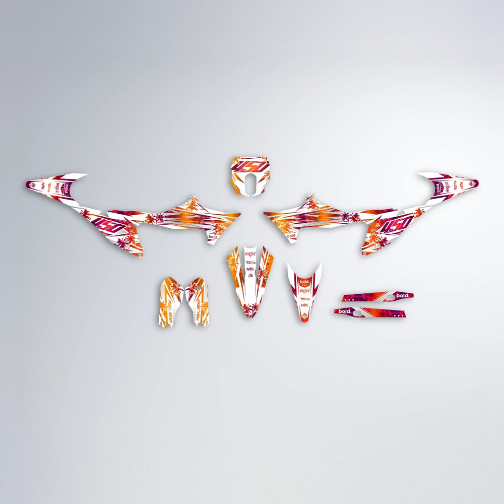 ROZALIN Stark Varg SM graphics kit parts layout in Red & Orange