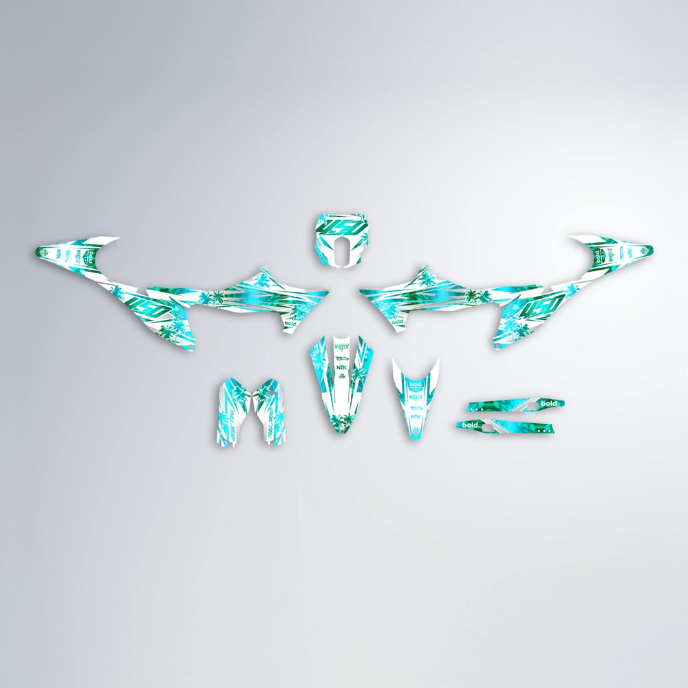 ROZALIN Stark Varg SM graphics kit parts layout in Teal