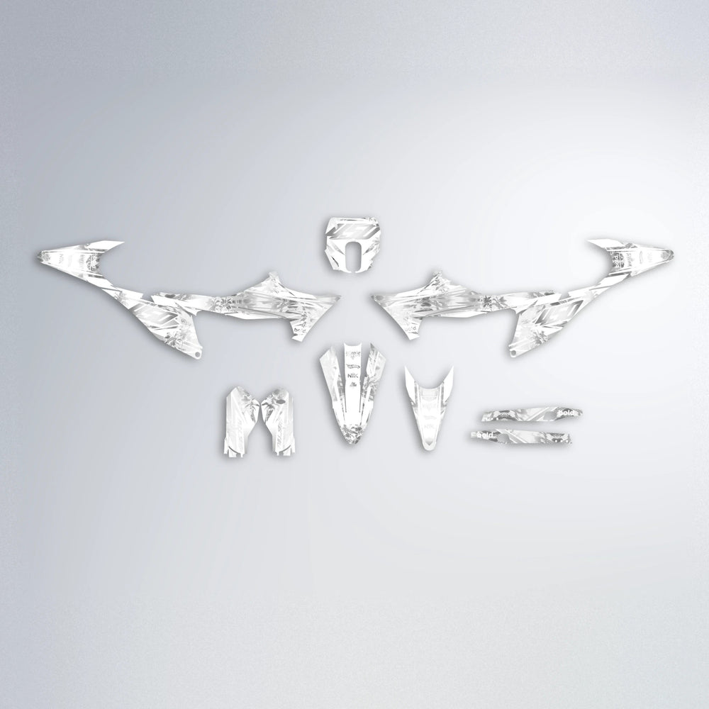 ROZALIN Stark Varg SM graphics kit parts layout in White