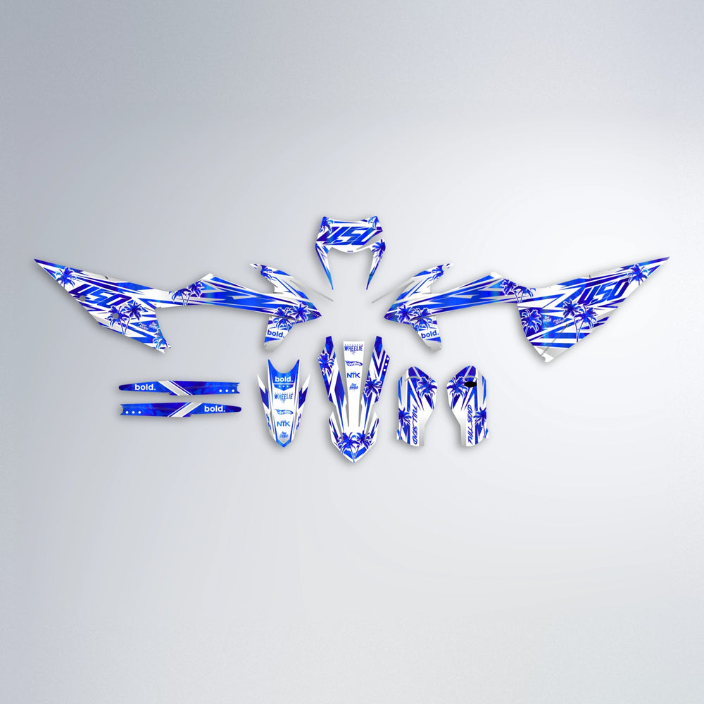 ROZALIN graphics kit parts layout in Blue Chrome