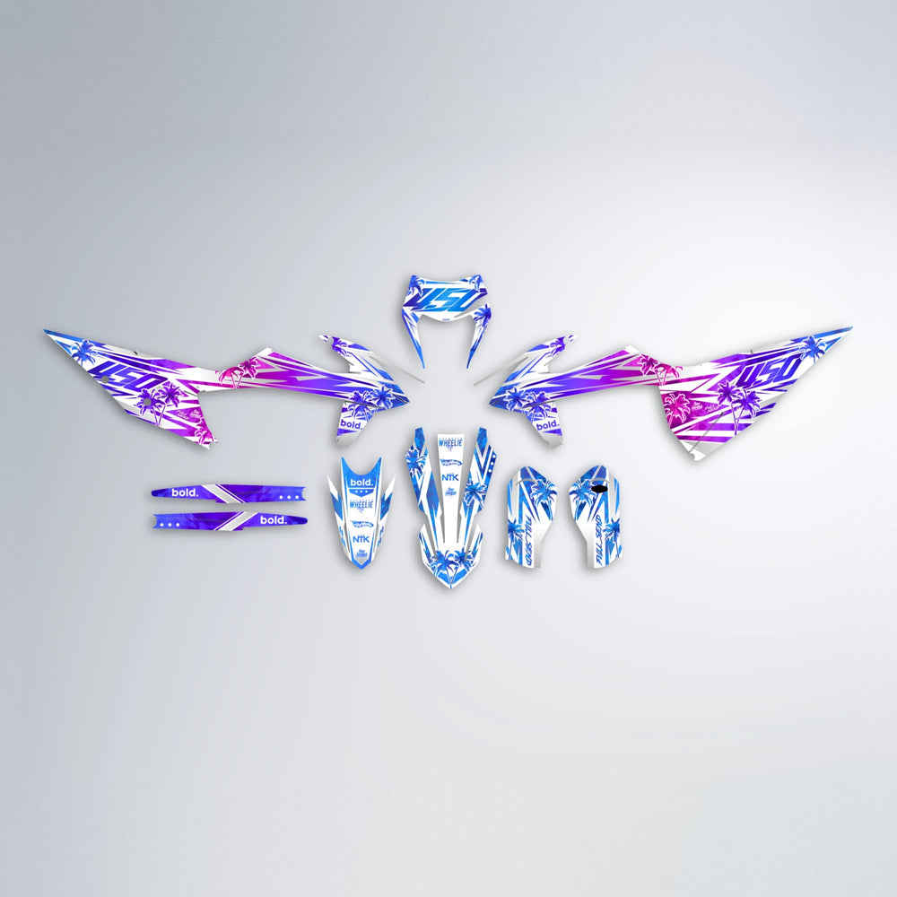 ROZALIN graphics kit parts layout in Blue Purple Fade