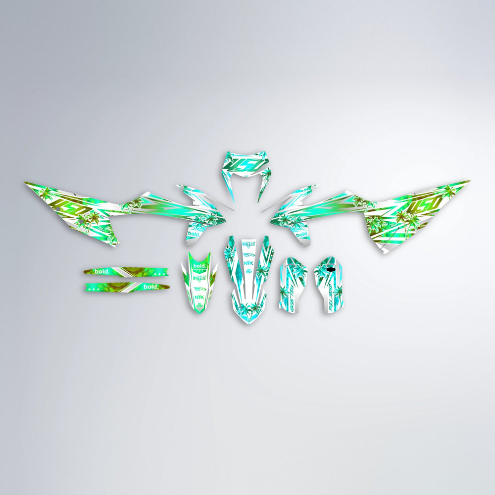 ROZALIN graphics kit parts layout in Cyan & Green