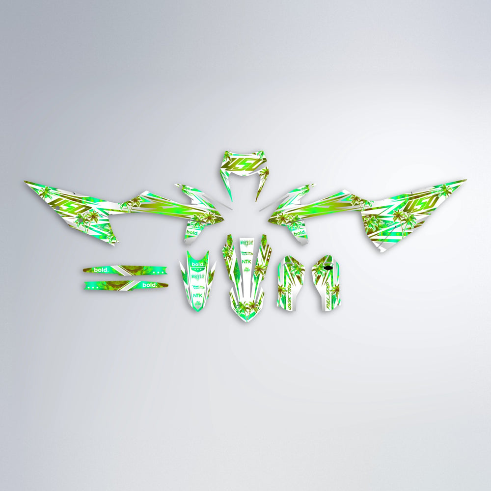ROZALIN graphics kit parts layout in Green