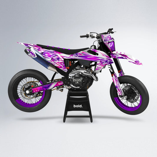 ROZALIN supermoto graphics kit in Pink