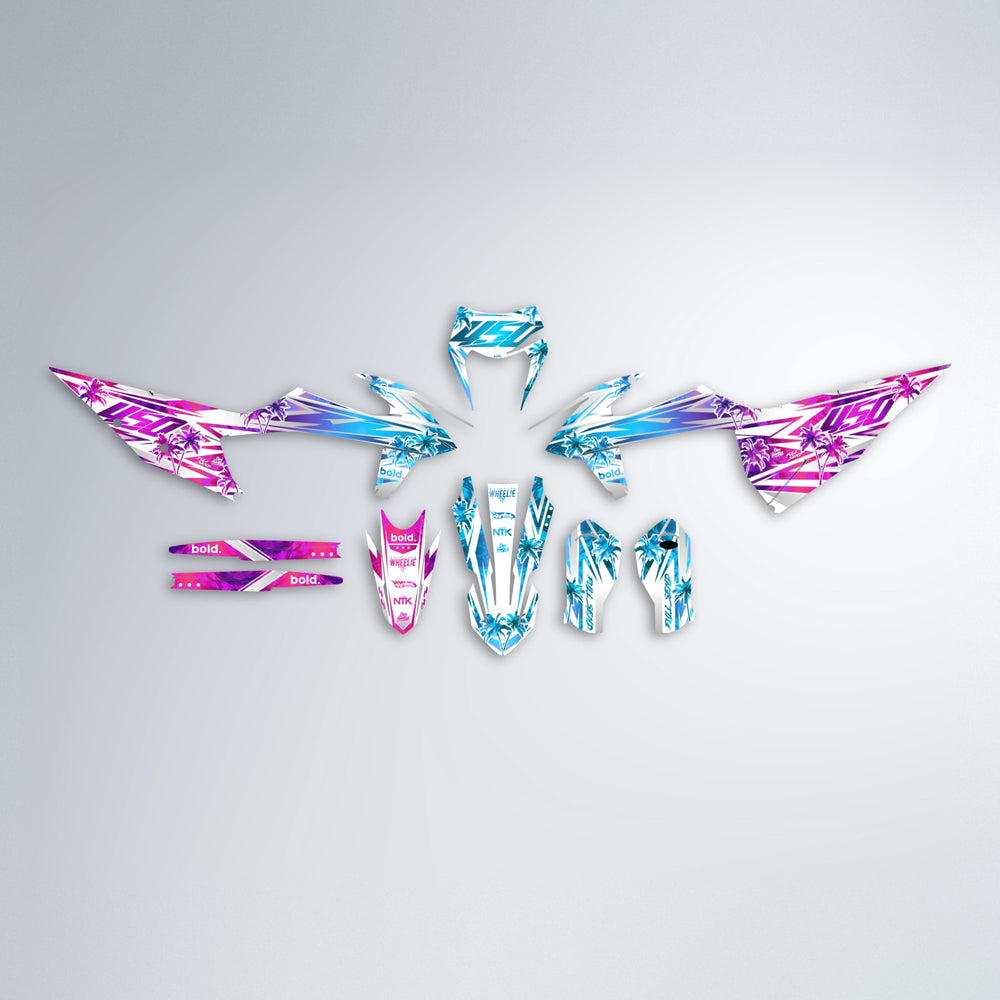 ROZALIN graphics kit parts layout in Pink & Light Blue