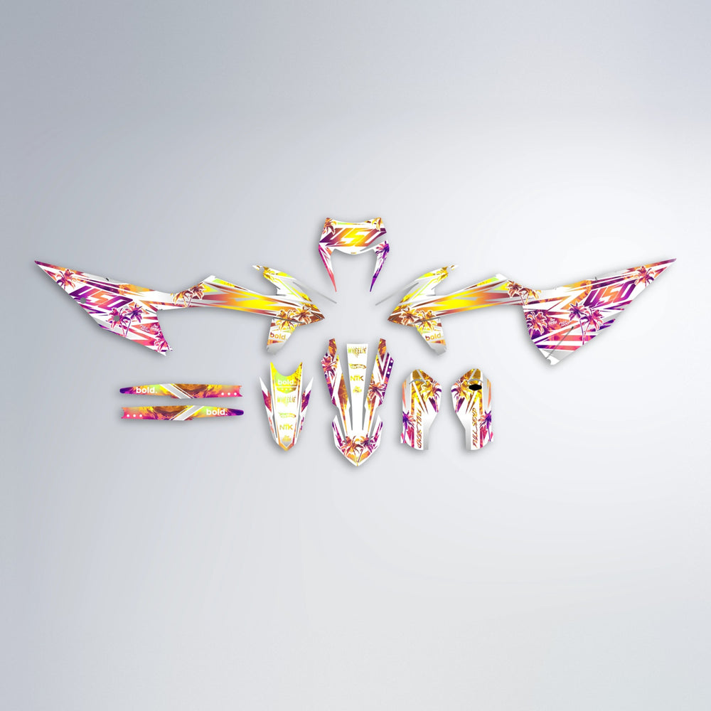 ROZALIN graphics kit parts layout in Pink & Yellow