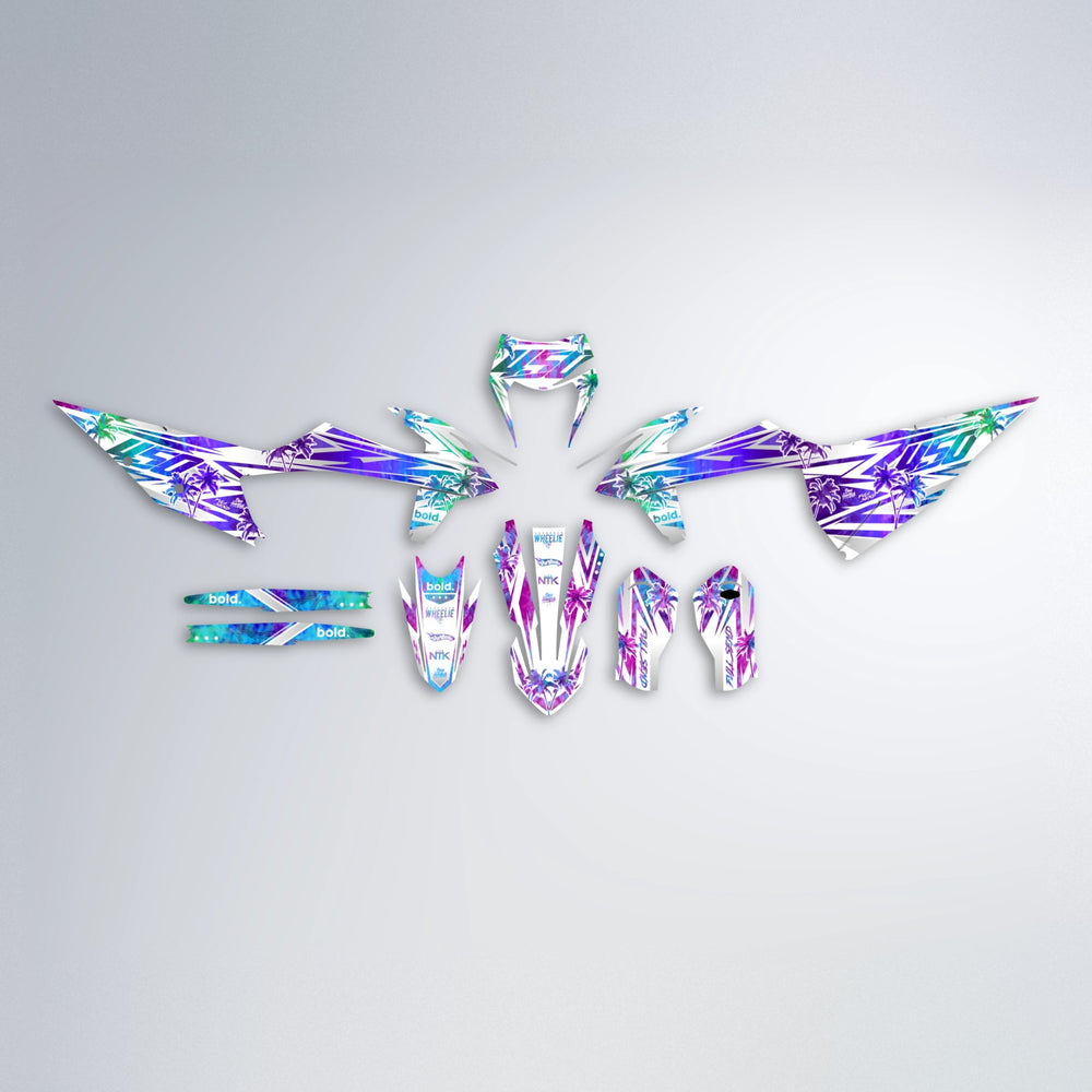 ROZALIN graphics kit parts layout in Purple Holo