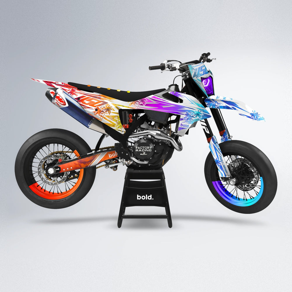 ROZALIN supermoto graphics kit in Sunset Fade
