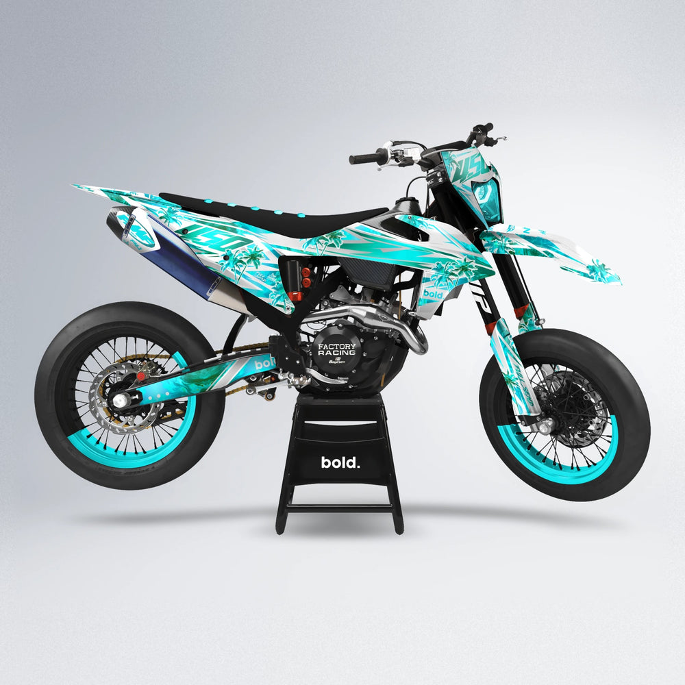 ROZALIN supermoto graphics kit in Teal