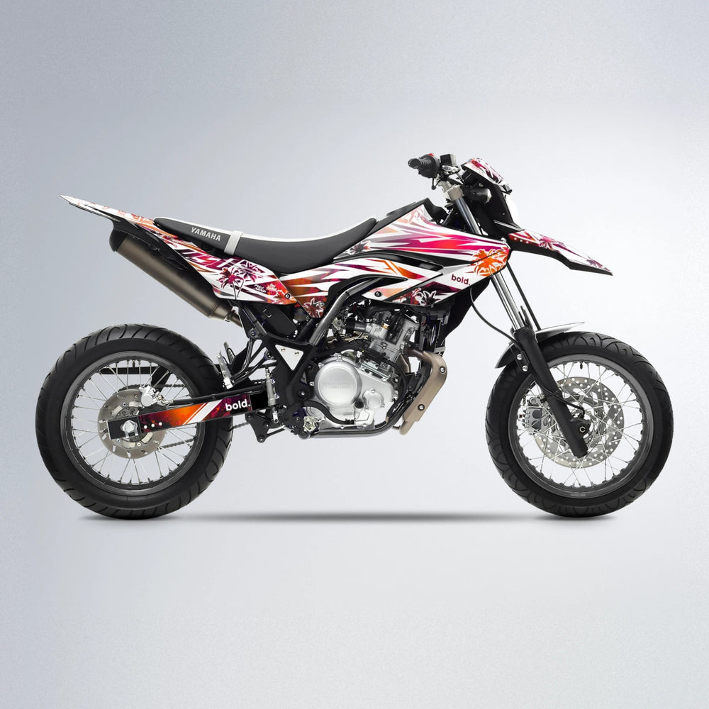 ROZALIN Yamaha WR 125X supermoto graphics kit in Black & Red