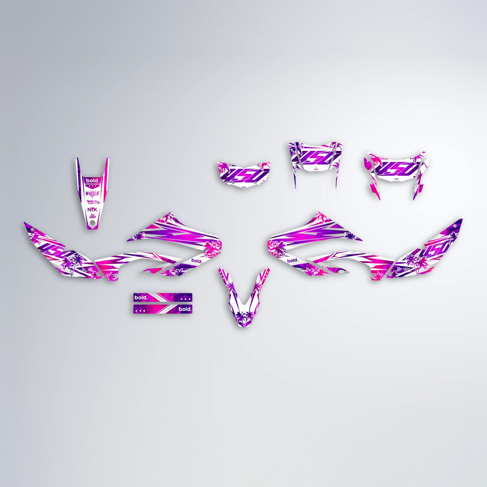 ROZALIN Yamaha WR 125X graphics kit parts layout in Custom Colour