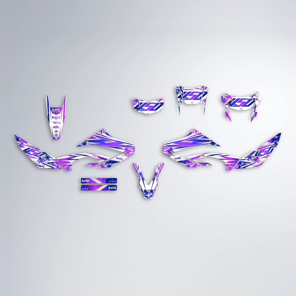 ROZALIN Yamaha WR 125X graphics kit parts layout in Purple