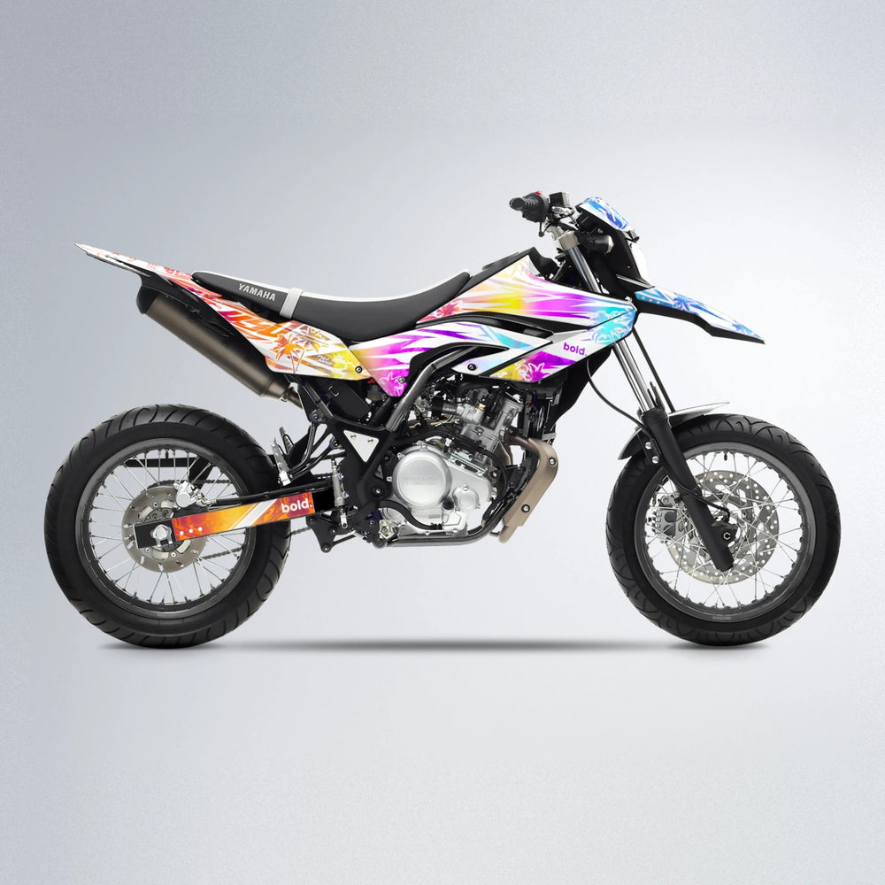 ROZALIN Yamaha WR 125X supermoto graphics kit in Sunset Fade