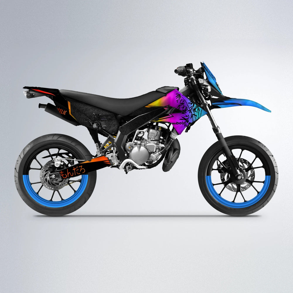 SAMURAI Derbi Senda supermoto graphics kit in Sunset Fade