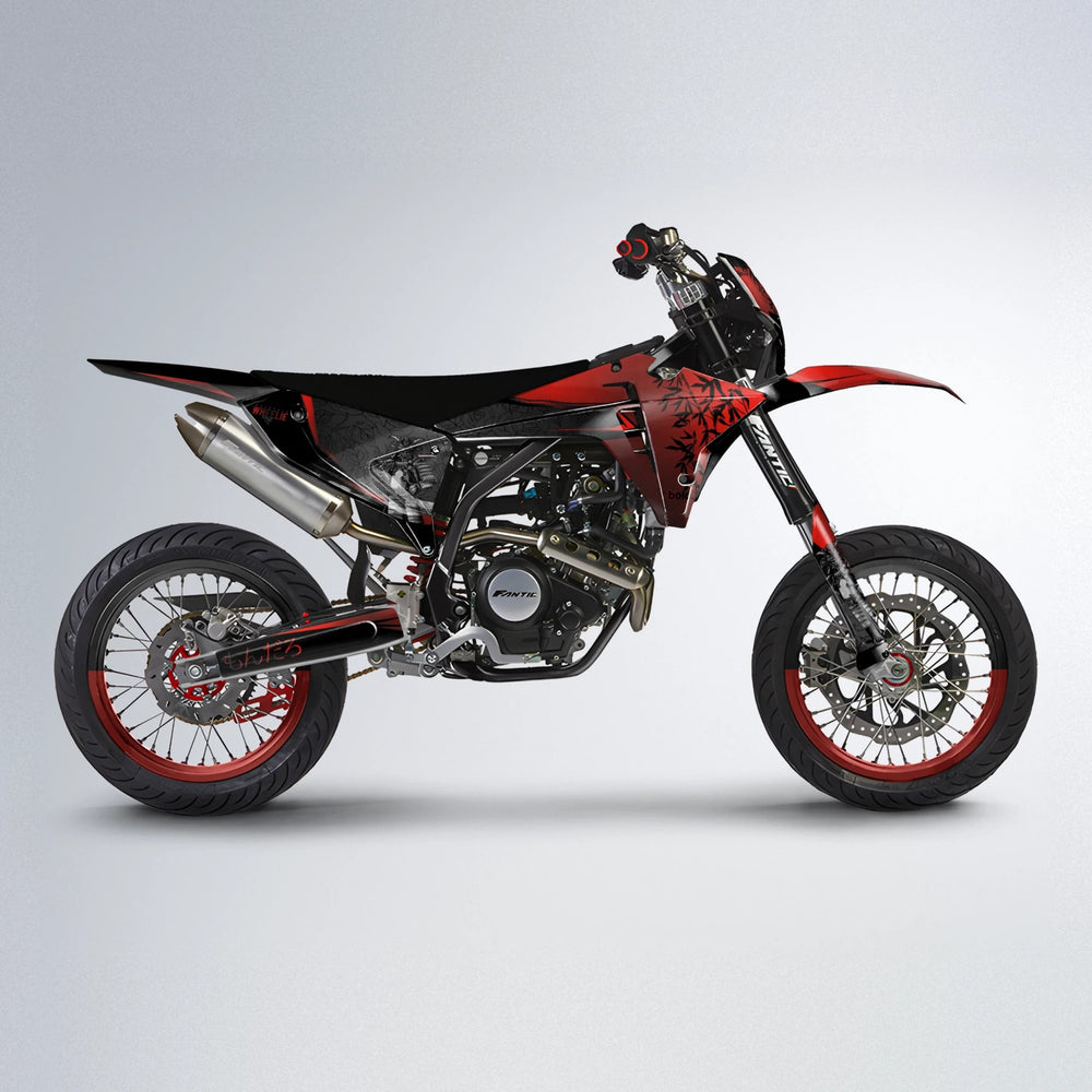 SAMURAI Fantic supermoto graphics kit in Black & Red