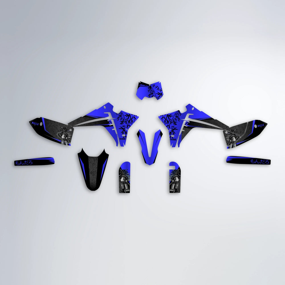 SAMURAI Fantic graphics kit parts layout in Blue