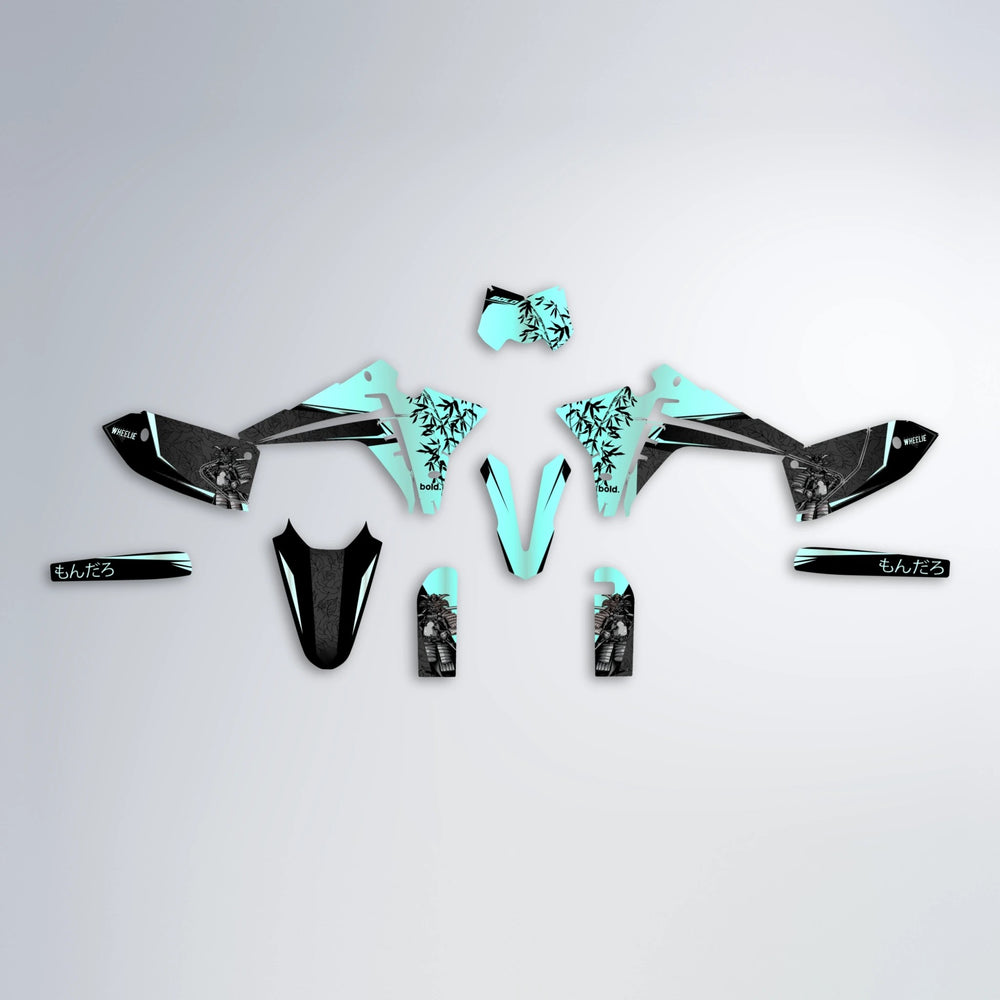 SAMURAI Fantic graphics kit parts layout in Mint