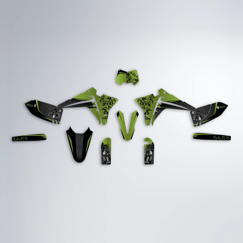 SAMURAI Fantic graphics kit parts layout in Olive