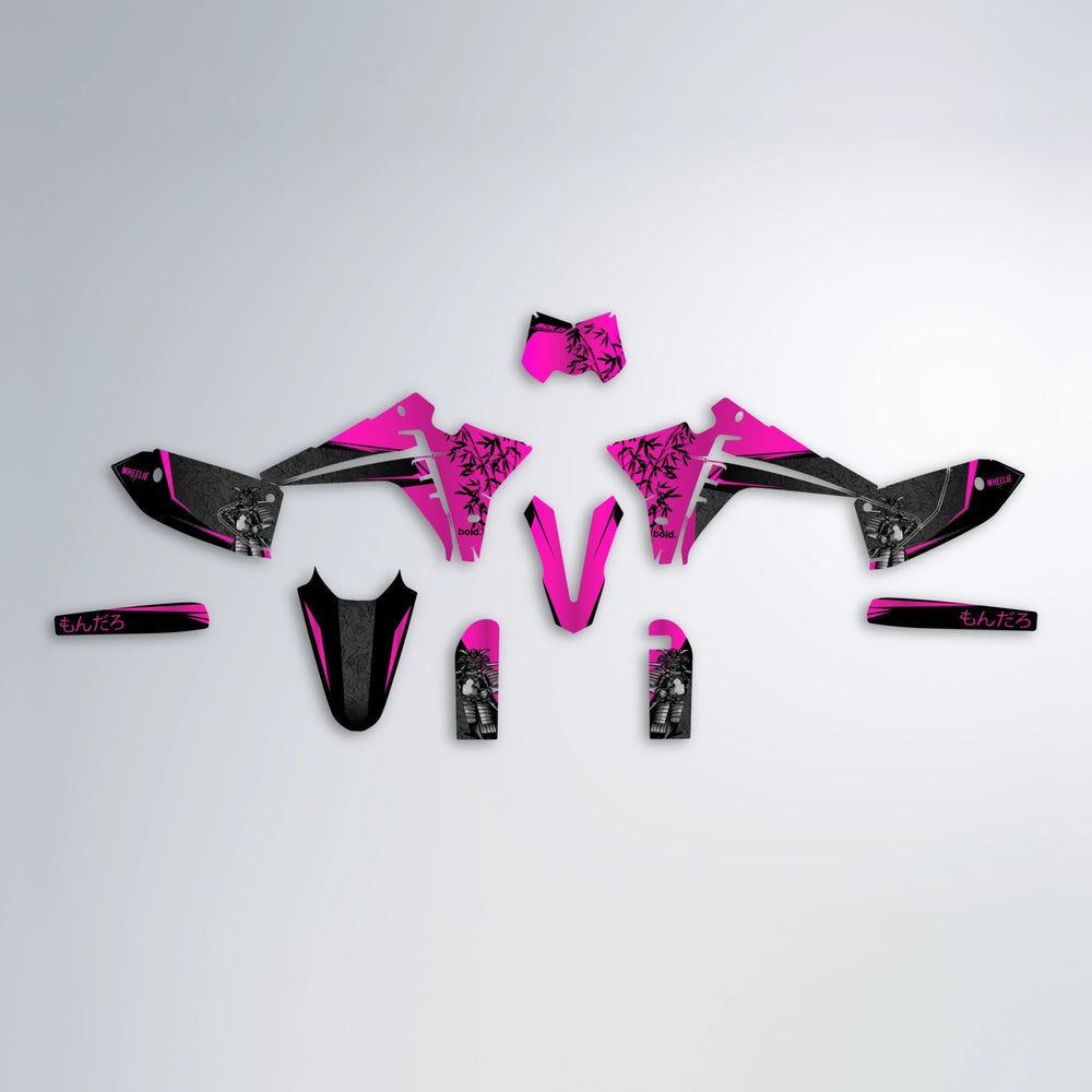 SAMURAI Fantic graphics kit parts layout in Pink