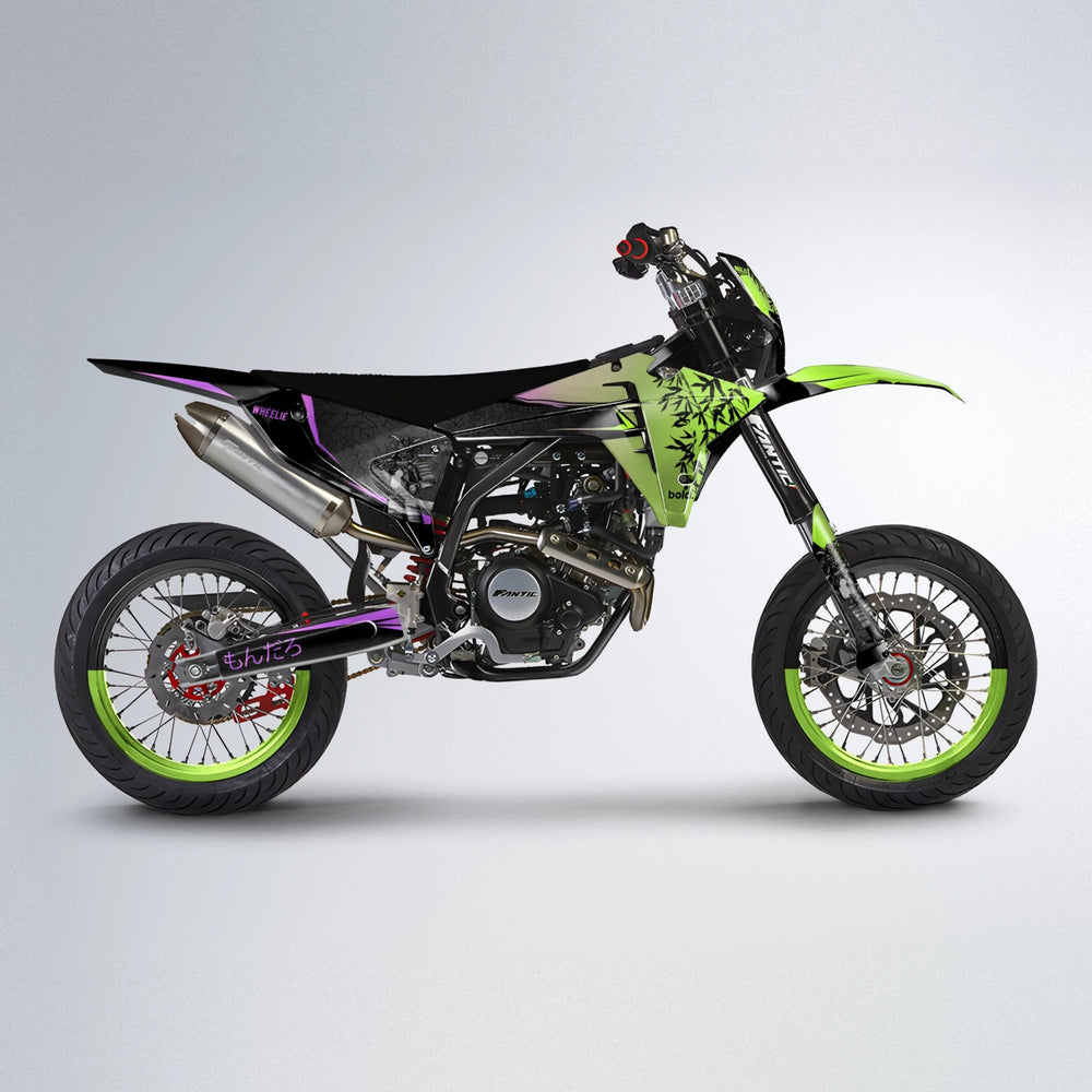 SAMURAI Fantic supermoto graphics kit in Purple & Yellow