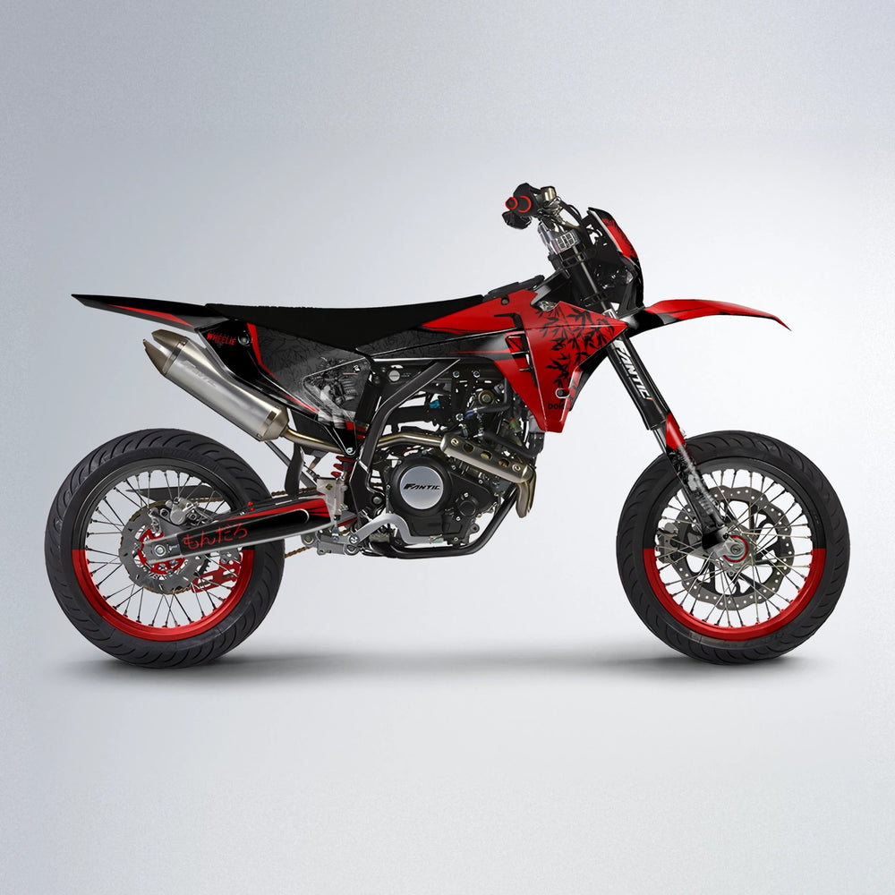 SAMURAI Fantic supermoto graphics kit in Red