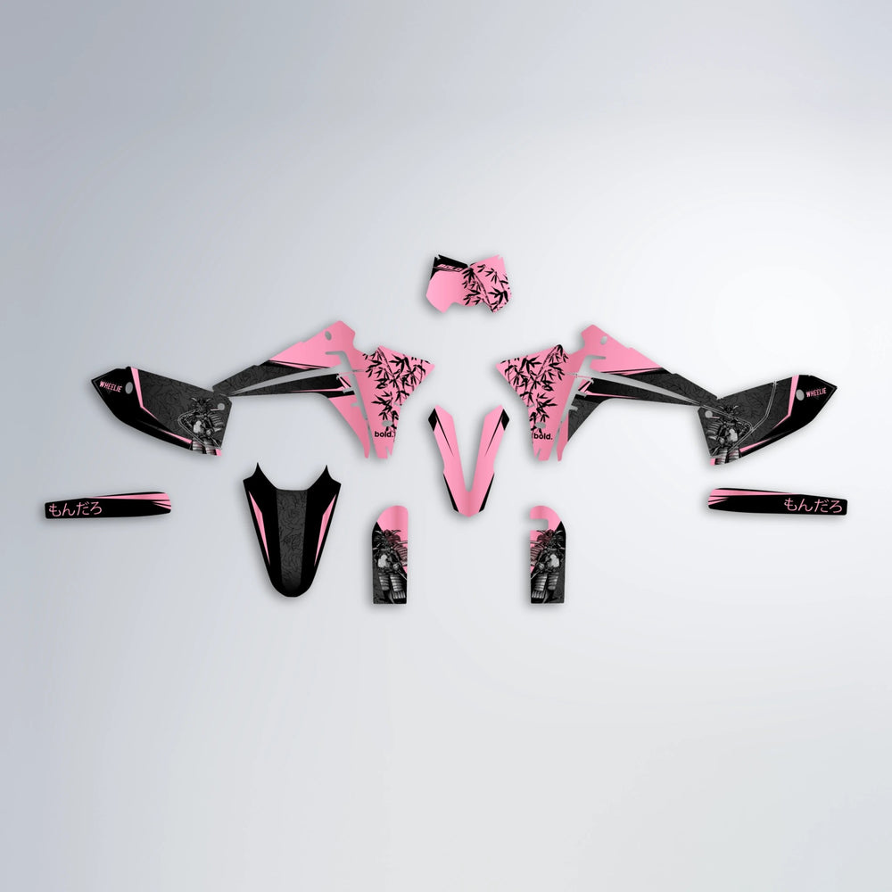SAMURAI Fantic graphics kit parts layout in Sakura Pink