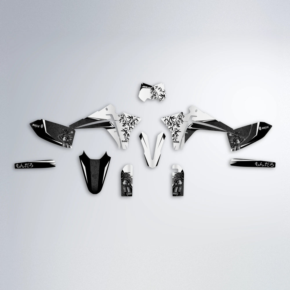 SAMURAI Fantic graphics kit parts layout in White