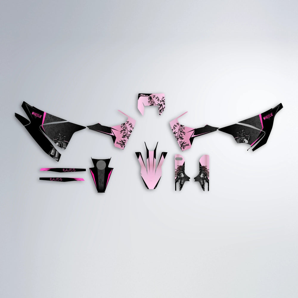 SAMURAI Husqvarna 701 graphics kit parts layout in Flamingo