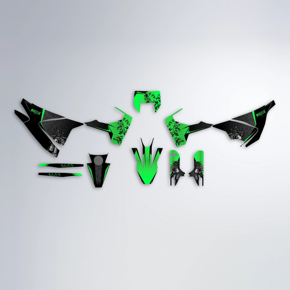 SAMURAI Husqvarna 701 graphics kit parts layout in Green