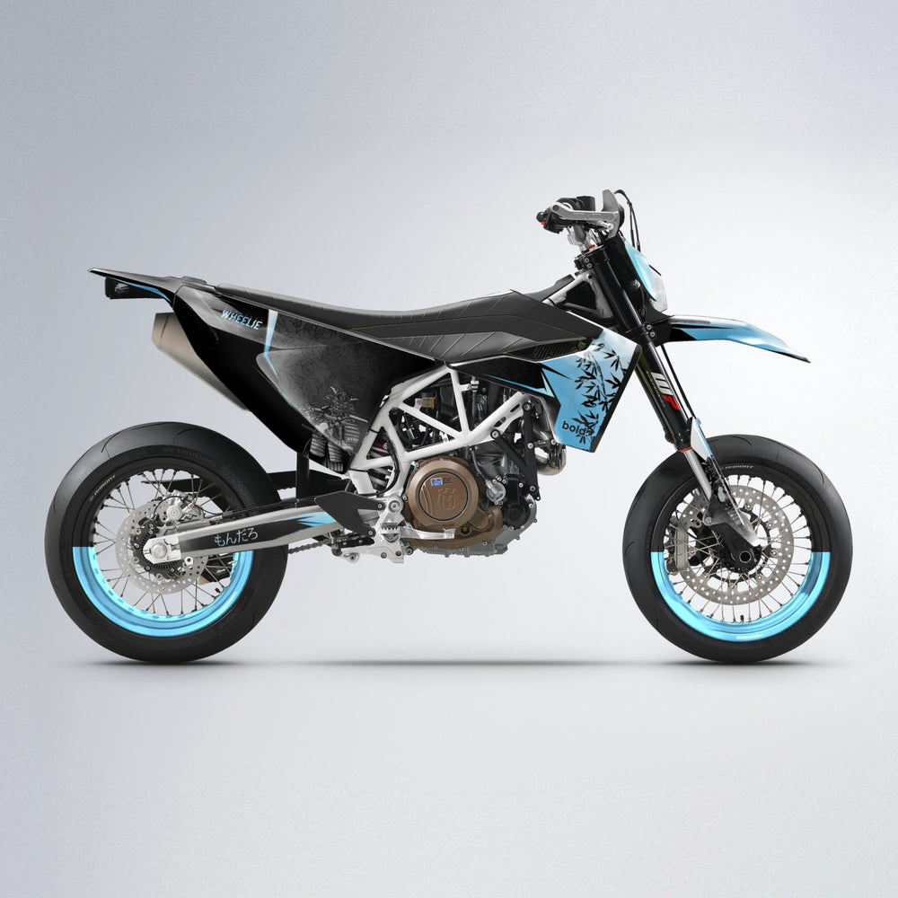 SAMURAI Husqvarna 701 supermoto graphics kit in Light Blue & White