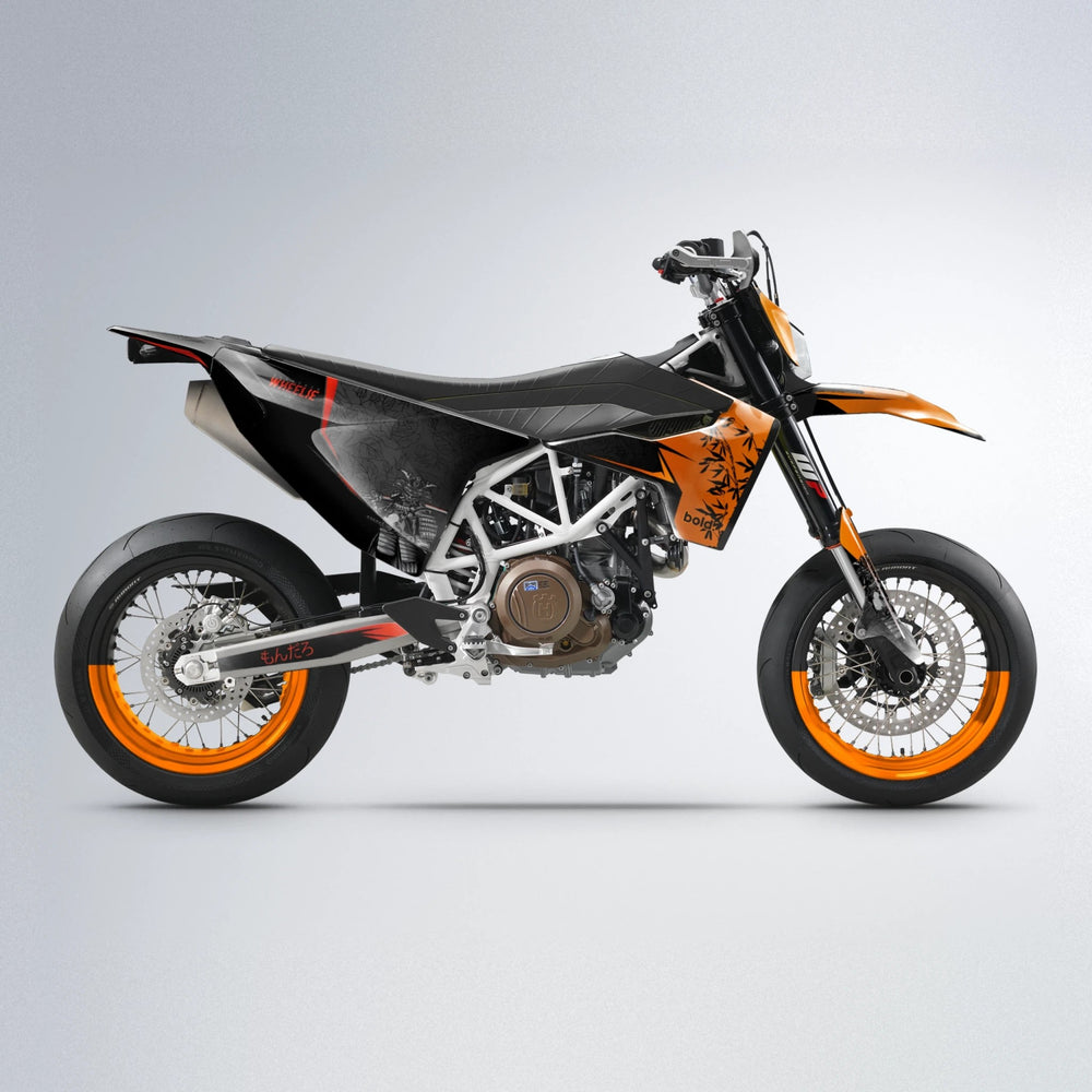 SAMURAI Husqvarna 701 supermoto graphics kit in Red & Orange