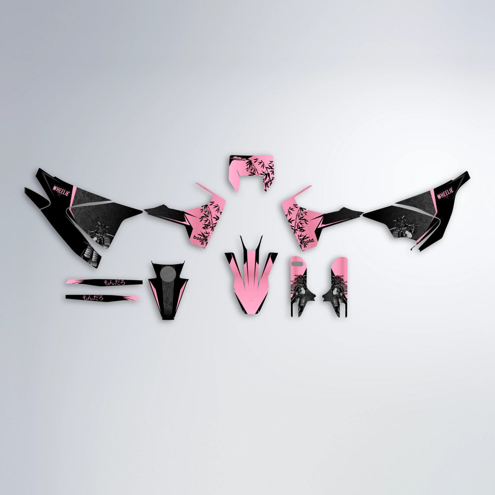 SAMURAI Husqvarna 701 graphics kit parts layout in Sakura Pink