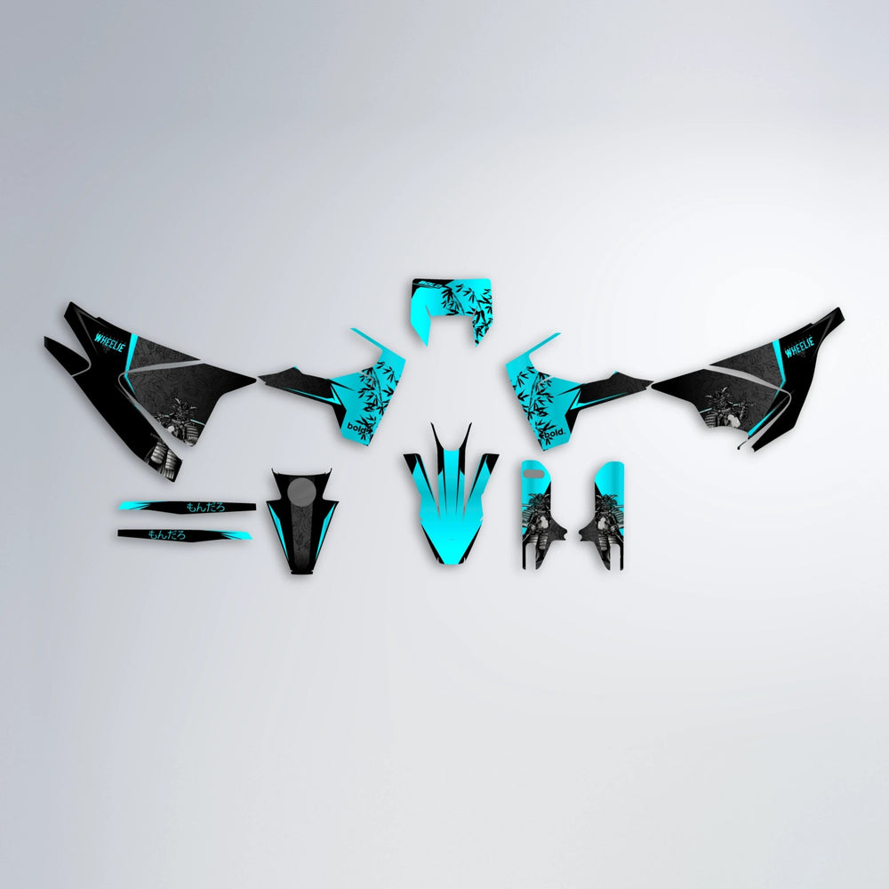 SAMURAI Husqvarna 701 graphics kit parts layout in Teal