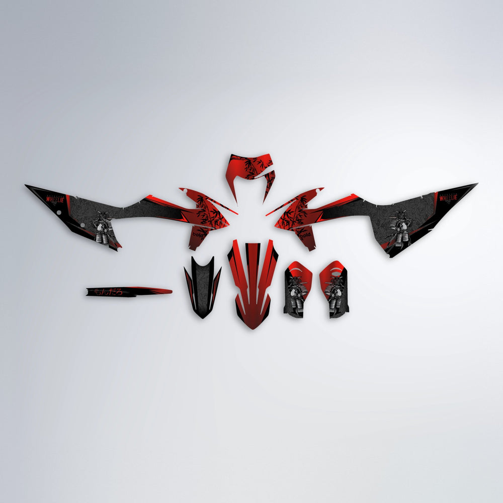SAMURAI graphics kit parts layout in Black & Red