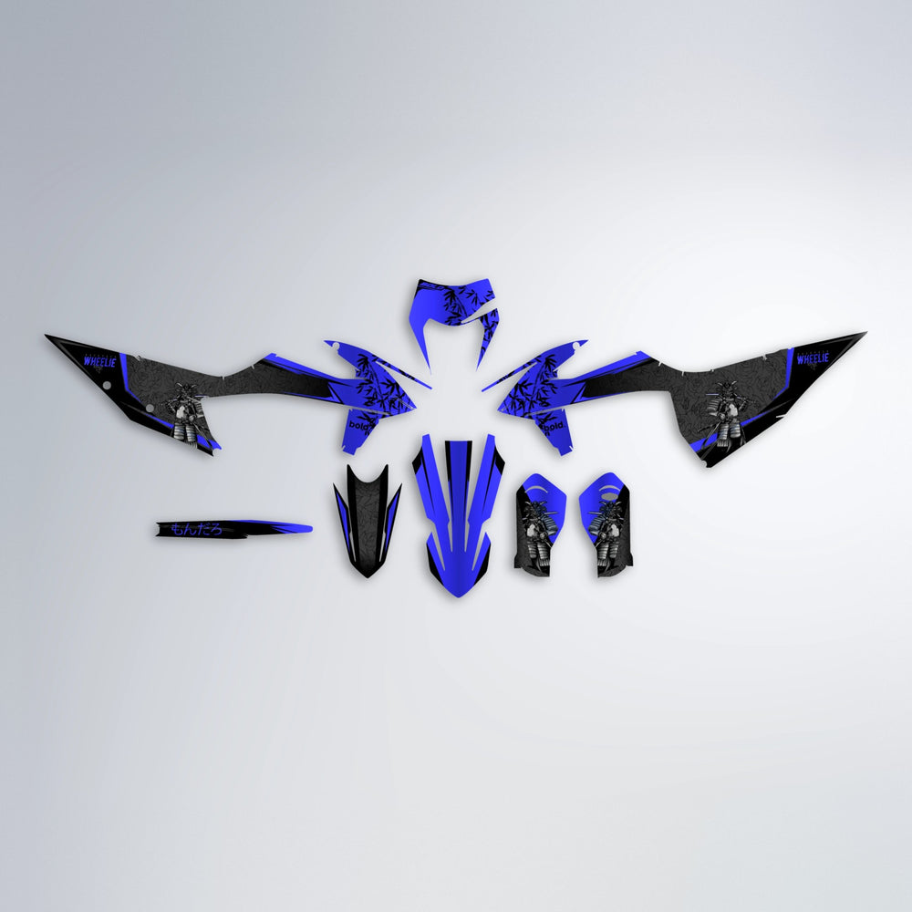 SAMURAI graphics kit parts layout in Blue