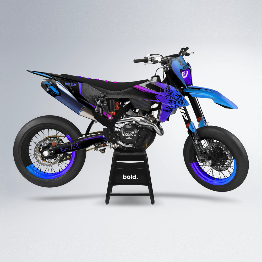 SAMURAI supermoto graphics kit in Blue Purple Fade