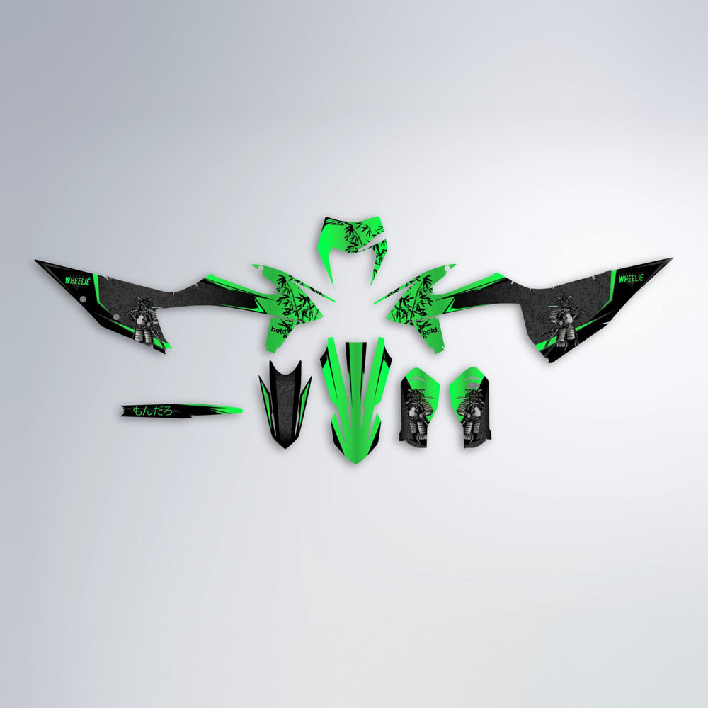 SAMURAI graphics kit parts layout in Green