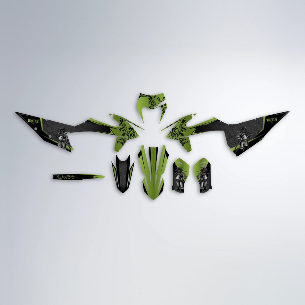 SAMURAI graphics kit parts layout in Olive