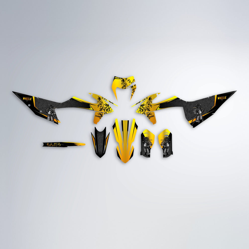 SAMURAI graphics kit parts layout in Orange & Yellow