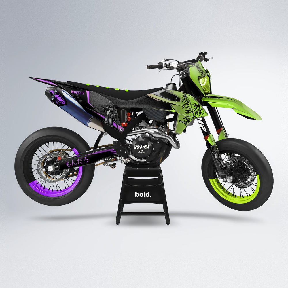 SAMURAI supermoto graphics kit in Purple & Yellow