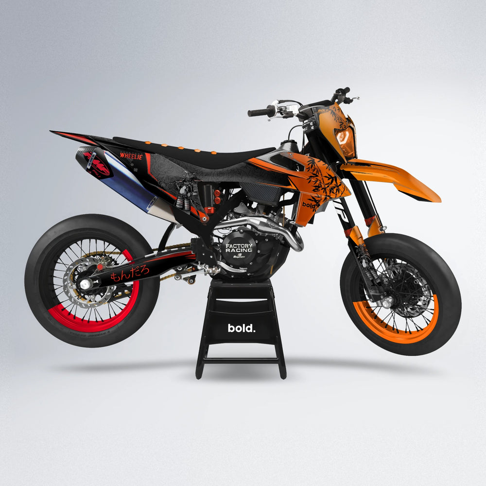 SAMURAI supermoto graphics kit in Red & Orange