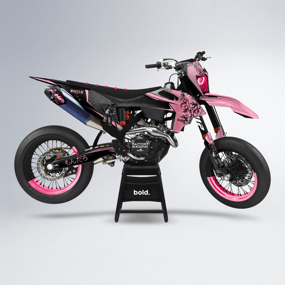 SAMURAI supermoto graphics kit in Sakura Pink