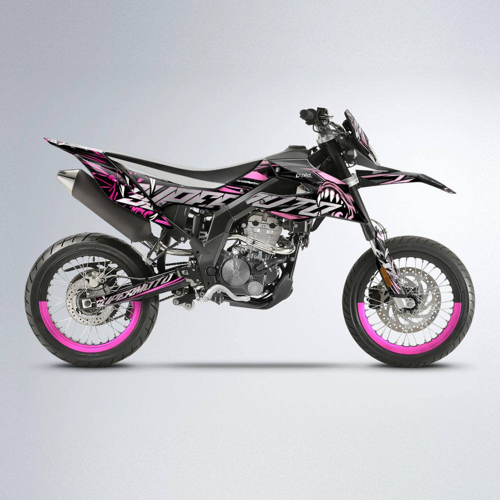 SAVAGE Aprilia SX 125 supermoto graphics kit in Flamingo