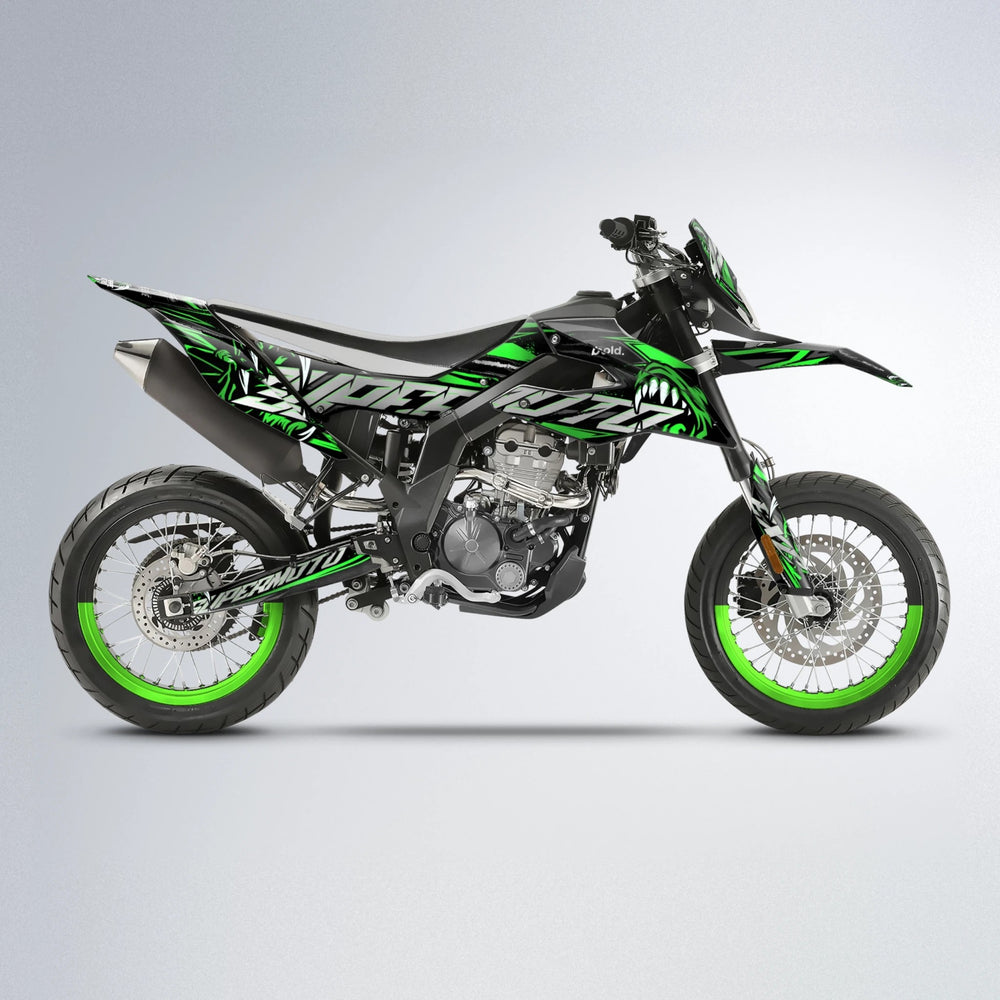 SAVAGE Aprilia SX 125 supermoto graphics kit in Green