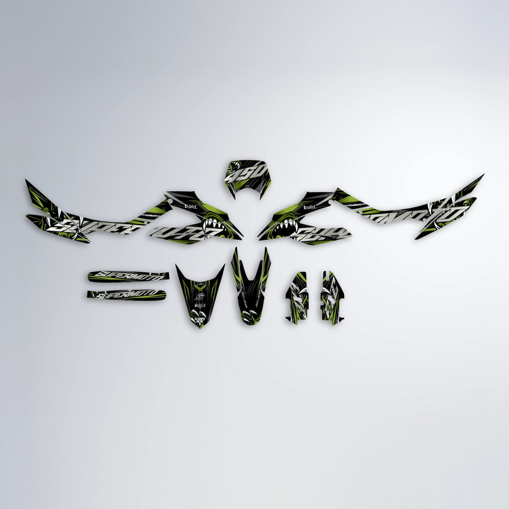 SAVAGE Aprilia SX 125 graphics kit parts layout in Olive