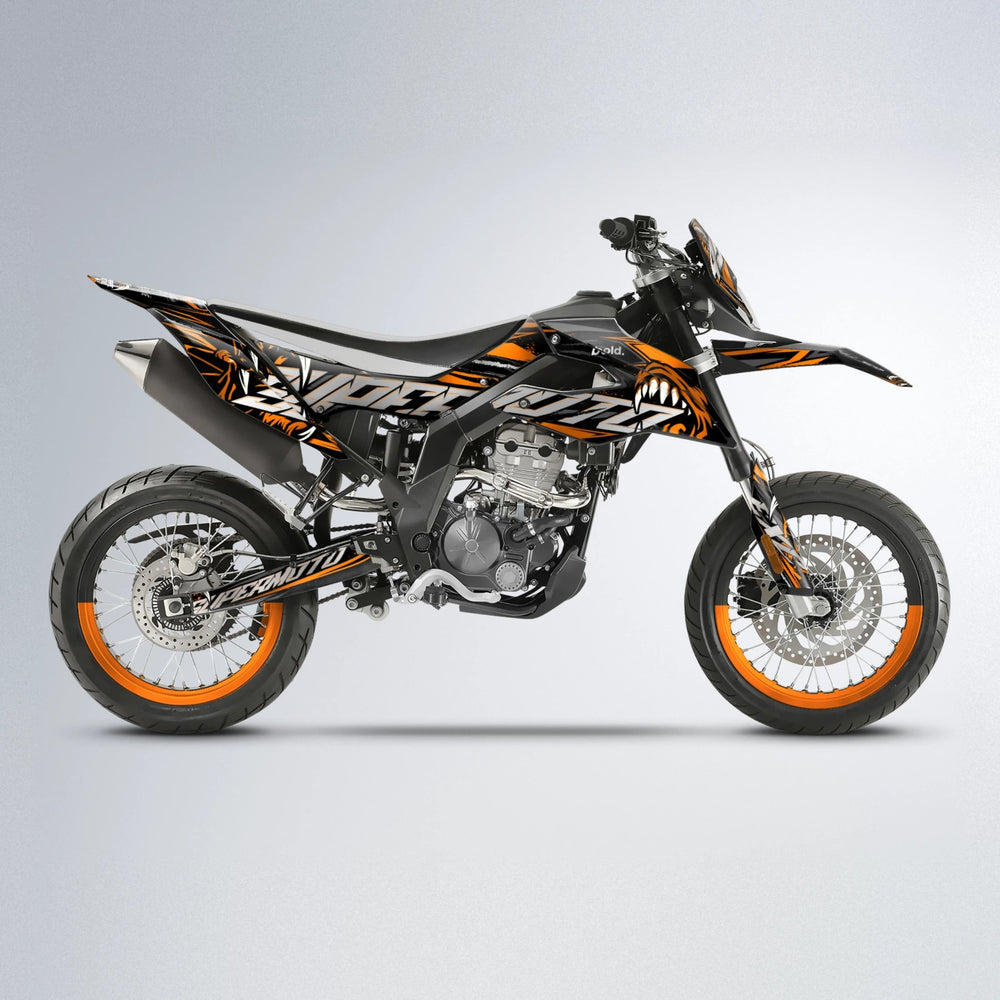 SAVAGE Aprilia SX 125 supermoto graphics kit in Orange